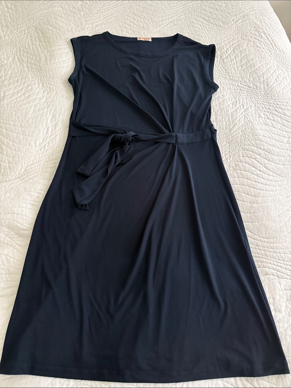 Brooks Brothers Navy Tie-Belt Sleeveless Dress